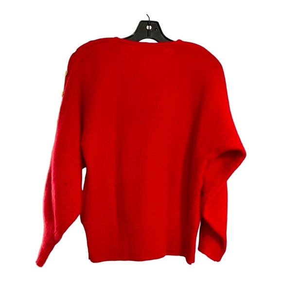 VTG Marisa Christina Red Lambswool/Angora Beaded Sequins Women Sweater Size S - Picture 2 of 14